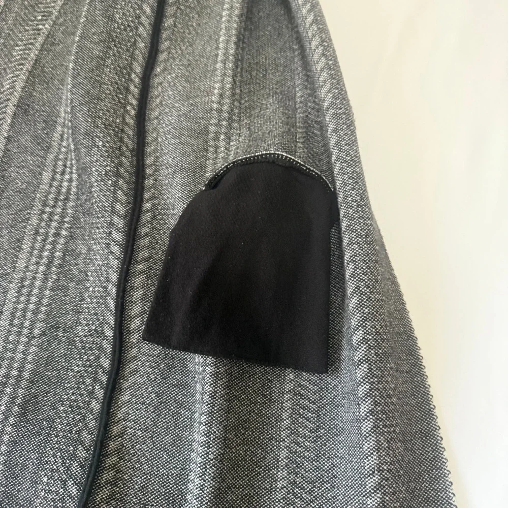 ZARA KNIT Striped‎ Geometric Maxi Cardigan Sweater Jacket Women S Black White